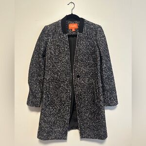 Joe Fresh Women's Textured Black and White Teddy Jacket